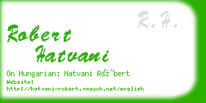 robert hatvani business card